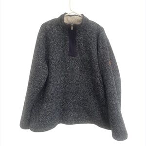 ORVIS Men’s L‎ Blue 1/4 Zip Pullover Brighton Fleece Sherpa Sweater Jacket